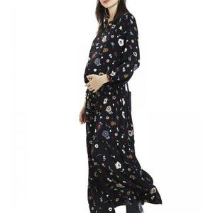 Hatch Jane Black Floral Maxi Dress
